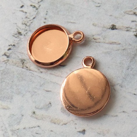 10mm ID Rose Gold Plated Bezel Drops