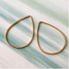 32x22x0.8mm Rose Gold Plated Brass Drop Connectors - Pack of 4