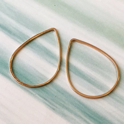 32x22x0.8mm Rose Gold Plated Brass Drop Connectors - Pack of 4
