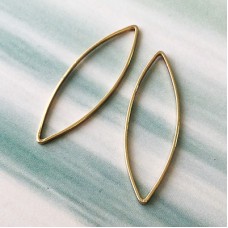 9x28x0.5mm Gold Plated Marquise Link Connectors - Pack of 8