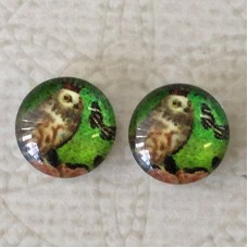 10mm Art Glass Backed Cabochons - World Designs 10 - Per Pair
