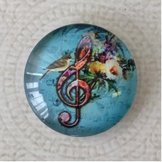 25mm Art Glass Backed Cabochons - World Designs 4 - Each