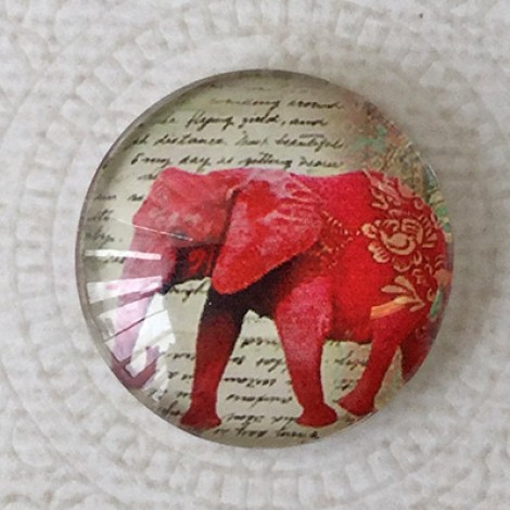 25mm Art Glass Backed Cabochons - World Designs 6 - Each