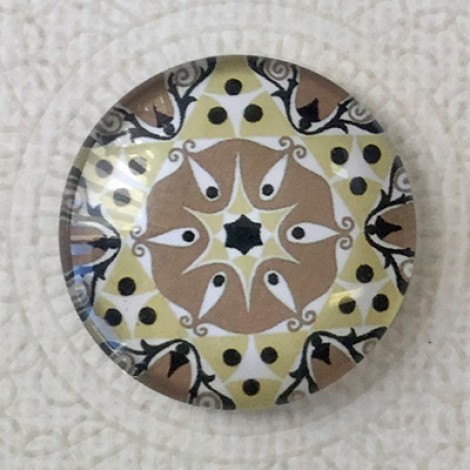 25mm Art Glass Backed Cabochons - Celtic 4 - Each 25mm Art Glass Backed Cabochons - Celtic 4 - Each