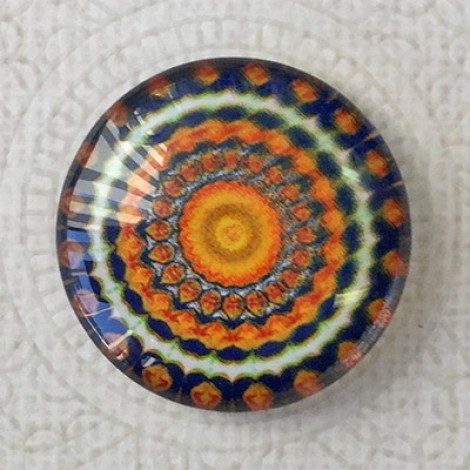 25mm Art Glass Backed Cabochons - Celtic 8 - Each 25mm Art Glass Backed Cabochons - Celtic 8 - Each
