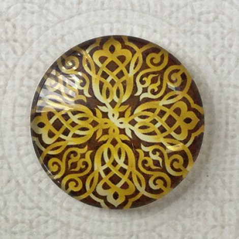 25mm Art Glass Backed Cabochons - Celtic 11 - Each