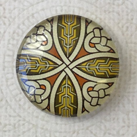 25mm Art Glass Backed Cabochons - Celtic 12 - Each 25mm Art Glass Backed Cabochons - Celtic 12 - Each