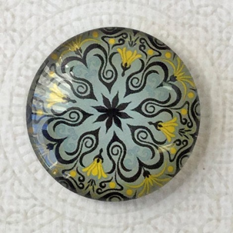 25mm Art Glass Backed Cabochons - Celtic 7 - Each 25mm Art Glass Backed Cabochons - Celtic 7 - Each