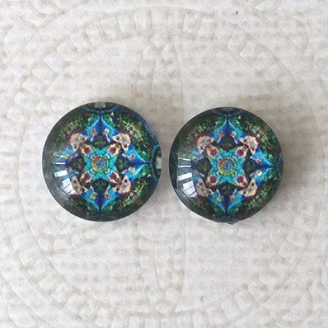 12mm Art Glass Backed Cabochons -  Earth Designs 10