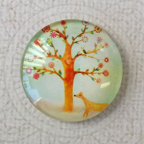 30mm Art Glass Backed Cabochons - Tree of Life 10 - each 30mm Art Glass Backed Cabochons - Tree of Life 10 - each