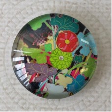 25mm Art Glass Backed Cabochons - Smile Designs 3 - Each
