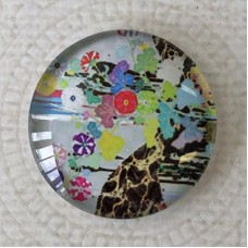 25mm Art Glass Backed Cabochons - Smile Designs 8 - Each