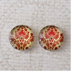 10mm Art Glass Backed Cabochons - Spring Designs 3 - Per Pair