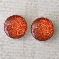10mm Art Glass Backed Cabochons - Spring Designs 5 - Per Pair
