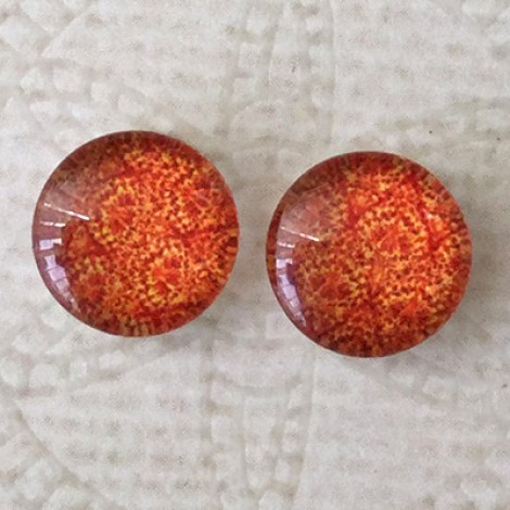 10mm Art Glass Backed Cabochons - Spring Designs 5