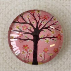 25mm Art Glass Backed Cabochons - Flora 27 - Pack of 5