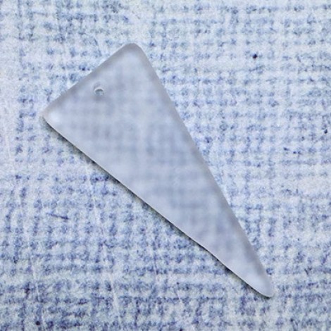 37x15mm Sea Glass Flat Triangle Pendants - Crystal