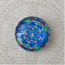 16mm Art Glass Backed Cabochons - Brights Design 1 - Per Pair