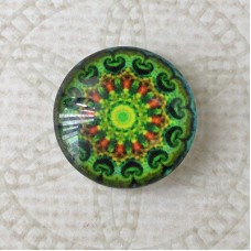 16mm Art Glass Backed Cabochons - Brights Design 13 - Per Pair