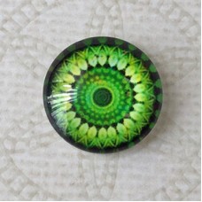 16mm Art Glass Backed Cabochons - Brights Design 15 - Per Pair