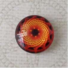 16mm Art Glass Backed Cabochons - Brights Design 21 - Per Pair