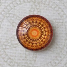 16mm Art Glass Backed Cabochons - Brights Design 22 - Per Pair