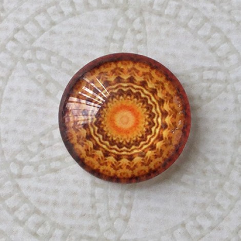 16mm Art Glass Backed Cabochons - Brights Design 22 - Per Pair