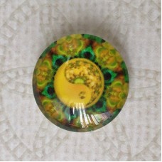16mm Art Glass Backed Cabochons - Brights Design 23 - Per Pair