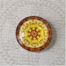16mm Art Glass Backed Cabochons - Brights Design 24 - Per Pair