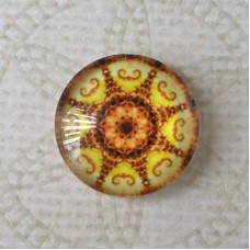 16mm Art Glass Backed Cabochons - Brights Design 25 - Per Pair