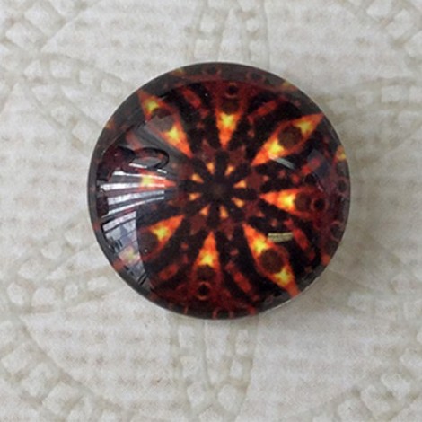 16mm Art Glass Backed Cabochons - Brights Design 29 - Per Pair