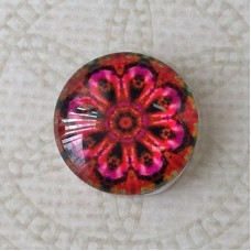 16mm Art Glass Backed Cabochons - Brights Design 31 - Per Pair