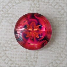 16mm Art Glass Backed Cabochons - Brights Design 32 - Per Pair