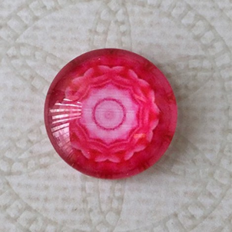 16mm Art Glass Backed Cabochons - Brights Design 33 - Per Pair