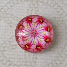 16mm Art Glass Backed Cabochons - Brights Design 34 - Per Pair