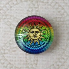 16mm Art Glass Backed Cabochons - Brights Design 44 - Per Pair