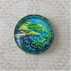 16mm Art Glass Backed Cabochons - Brights Design 5 - Each