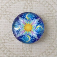 16mm Art Glass Backed Cabochons - Brights Design 8 - Per Pair