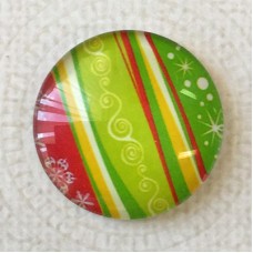 25mm Art Glass Backed Cabochons - Summertime Design 1 - Each