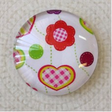 25mm Art Glass Backed Cabochons - Summertime Design 11 - Each