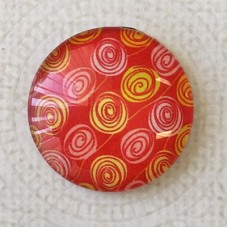 25mm Art Glass Backed Cabochons - Summertime Design 2 - Each