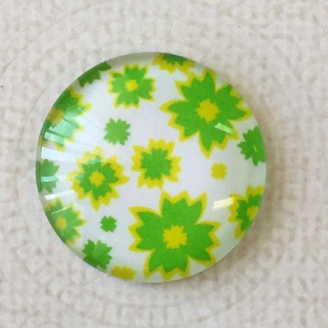 25mm Art Glass Backed Cabochons - Summertime Design 3 - Each 25mm Art Glass Backed Cabochons - Summertime Design 3 - Each