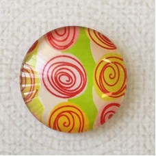 25mm Art Glass Backed Cabochons - Summertime Design 5 - Each
