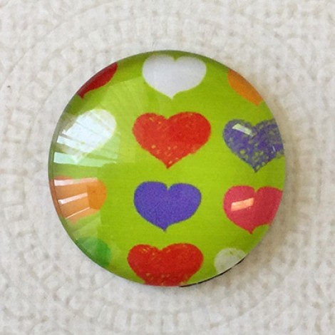 25mm Art Glass Backed Cabochons - Summertime Design 8 - Each 25mm Art Glass Backed Cabochons - Summertime Design 8 - Each