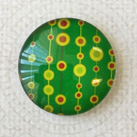 25mm Art Glass Backed Cabochons - Summertime Design 9 - Each 25mm Art Glass Backed Cabochons - Summertime Design 9 - Each