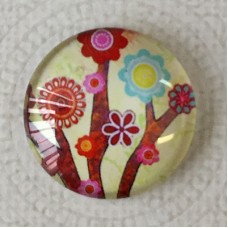 25mm Art Glass Backed Cabochons - Flora 24 - Pack of 5