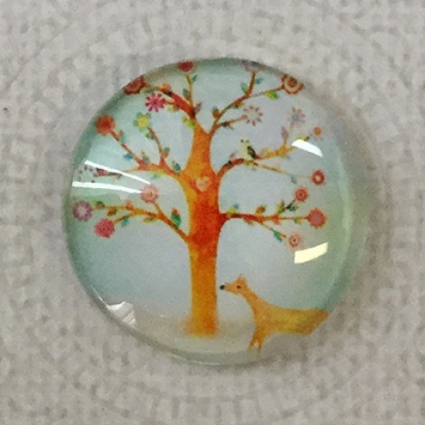25mm Art Glass Backed Cabochons - Flora 26 - Pack of 5 25mm Art Glass Backed Cabochons - Flora 26 - Pack of 5
