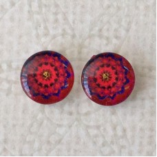 8mm Art Glass Backed Cabochons - Brights 25 - Per Pair
