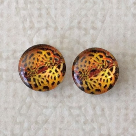 8mm Art Glass Backed Cabochons - Brights 40 - Per Pair 8mm Art Glass Backed Cabochons - Brights 40 - Per Pair