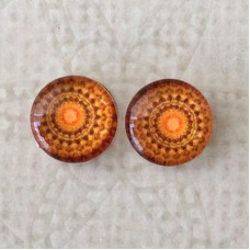 8mm Art Glass Backed Cabochons - Brights 41 - Per Pair